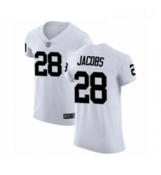 Mens Oakland Raiders 28 Josh Jacobs White Vapor Untouchable Elite Player Football Jersey