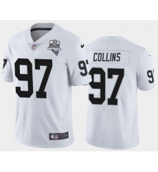 Men's Oakland Raiders White #97 Maliek Collins 2020 Inaugural Season Vapor Limited Stitched NFL Jersey