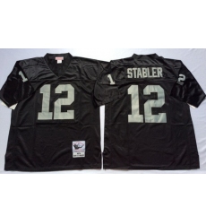 Mitchell And Ness Raiders #12 Ken Stabler balck Throwback Stitched NFL Jersey