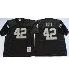 Mitchell And Ness Raiders #42 Ronnie Lott balck Throwback Stitched NFL Jersey