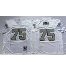 Mitchell And Ness Raiders #75 Howie Long White Throwback Stitched NFL Jerseys