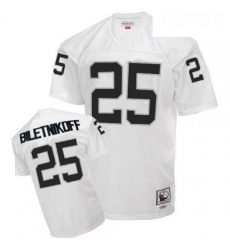 Mitchell and Ness Oakland Raiders 25 Fred Biletnikoff White Authentic Throwback NFL Jersey