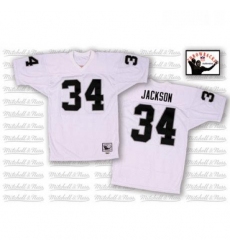 Mitchell and Ness Oakland Raiders 34 Bo Jackson White Authentic NFL Throwback Jersey
