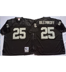 Mitchell&Ness Raiders 25 Fred Biletnikoff Black Throwback Stitched NFL Jersey