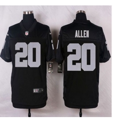 NEW Oakland Raiders #20 Nate Allen Black Team Color Men Stitched NFL Elite Jersey