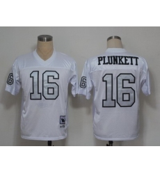 NFL Jerseys Oakland Raiders 16 Jim Plunkett White throwback(Silver Number)