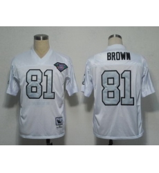 NFL Jerseys Oakland Raiders 81 T.Brown Throwback white jerseys