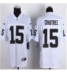 New Oakland Raiders #15 Michael Crabtree White Men Stitched NFL Elite Jersey