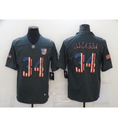 Nike Las Vegas Raiders 34 Bo Jackson 2019 Salute To Service USA Flag Fashion Limited Jersey