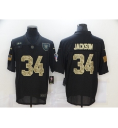 Nike Las Vegas Raiders 34 Bo Jackson Black Camo 2020 Salute To Service Limited Jersey