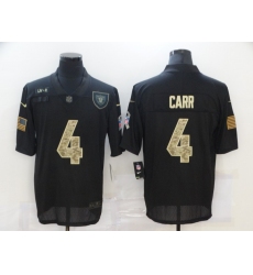 Nike Las Vegas Raiders 4 Derek Carr Black Camo 2020 Salute To Service Limited Jersey