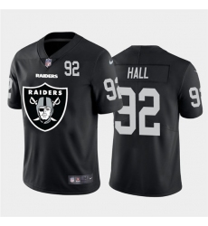 Nike Las Vegas Raiders 92 P J  Hall Black Team Big Logo Number Vapor Untouchable Limited Jersey