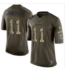 Nike Oakland Raiders #11 Sebastian Janikowski Green Men 27s Stitched NFL Limited Salute to Service Jersey