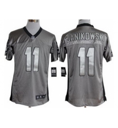 Nike Oakland Raiders 11 Sebastian Janikowski Grey Elite Shadow NFL Jersey