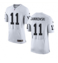 Nike Oakland Raiders #11 Sebastian Janikowski White Men 27s Stitched NFL New Elite Jersey