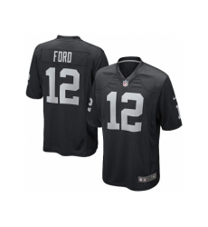 Nike Oakland Raiders 12 Jacoby Ford Black Game NFL Jersey