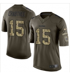 Nike Oakland Raiders #15 Michael Crabtree Green Men 27s Stitched NFL Limited Salute to Service Jersey