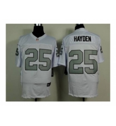 Nike Oakland Raiders 25 D.J. Hayden white Elite silver number NFL Jersey
