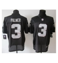 Nike Oakland Raiders 3 Carson Palmer Black Elite Logo Sleeves NFL Jersey