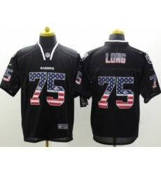 Nike Oakland Raiders 75 Howie Long Black Elite USA Flag Fashion NFL Jersey