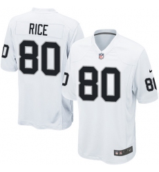 Nike Oakland Raiders #80 Jerry Rice White Elite NFL Jersey