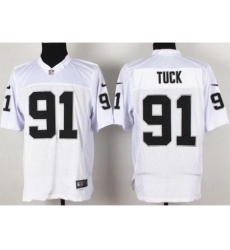 Nike Oakland Raiders 91 Justin Tuck White Elite NFL Jersey