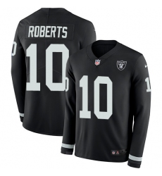 Nike Raiders #10 Seth Roberts Black Team Color Men Stitched NFL Limited Therma Long Sleeve Jersey