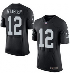 Nike Raiders #12 Kenny Stabler Black Team Color Mens Stitched NFL New Elite Jersey