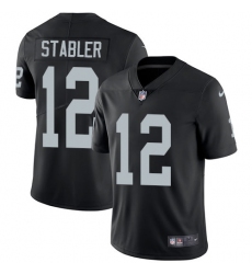 Nike Raiders #12 Kenny Stabler Black Team Color Mens Stitched NFL Vapor Untouchable Limited Jersey