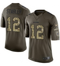 Nike Raiders #12 Kenny Stabler Green Mens Stitched NFL Limited Salute to Service Jersey