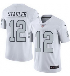 Nike Raiders #12 Kenny Stabler White Mens Stitched NFL Limited Rush Jersey