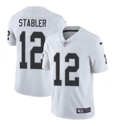 Nike Raiders #12 Kenny Stabler White Mens Stitched NFL Vapor Untouchable Limited Jersey