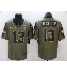 Nike Raiders 13 Hunter Renfrow Olive 2021 Salute To Service Limited Jersey