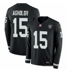 Nike Raiders 15 Nelson Agholor Black Team Color Men Stitched NFL Limited Therma Long Sleeve Jersey