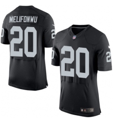 Nike Raiders #20 Obi Melifonwu Black Team Color Mens Stitched NFL New Elite Jersey