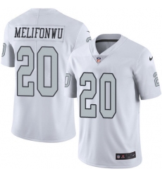 Nike Raiders #20 Obi Melifonwu White Mens Stitched NFL Limited Rush Jersey