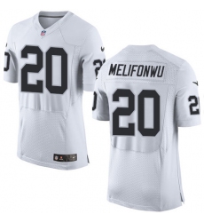 Nike Raiders #20 Obi Melifonwu White Mens Stitched NFL New Elite Jersey