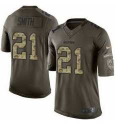 Nike Raiders #21 Sean Smith Green Mens Stitched NFL Limited Salute to Service Jersey