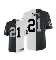 Nike Raiders #21 Sean Smith White Black Mens Stitched NFL Elite Split Jersey