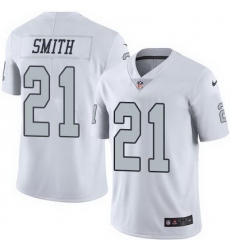 Nike Raiders #21 Sean Smith White Mens Stitched NFL Limited Rush Jersey
