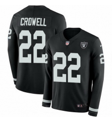 Nike Raiders 22 Isaiah Crowell Black Team Color Men Stitched NFL Limited Therma Long Sleeve Jersey
