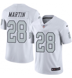Nike Raiders #28 Doug Martin White Mens Stitched NFL Limited Rush Jersey