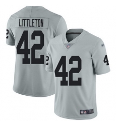 Nike Raiders 42 Cory Littleton Silver Men Stitched NFL Limited Inverted Legend Jersey