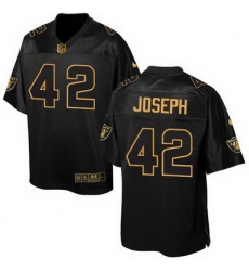 Nike Raiders #42 Karl Joseph Black Mens Stitched NFL Elite Pro Line Gold Collection Jersey