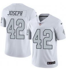 Nike Raiders #42 Karl Joseph White Mens Stitched NFL Limited Rush Jersey