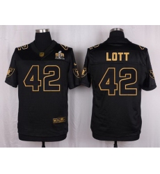 Nike Raiders #42 Ronnie Lott Black Mens Stitched NFL Elite Pro Line Gold Collection Jersey