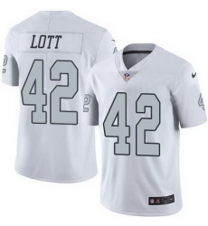 Nike Raiders #42 Ronnie Lott White Mens Stitched NFL Limited Rush Jersey