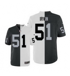 Nike Raiders #51 Bruce Irvin White Black Mens Stitched NFL Elite Split Jersey