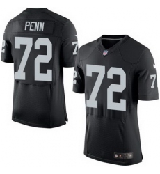 Nike Raiders #72 Donald Penn Black Team Color Mens Stitched NFL New Elite Jersey