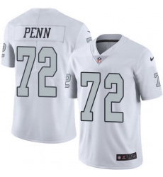 Nike Raiders #72 Donald Penn White Mens Stitched NFL Limited Rush Jersey